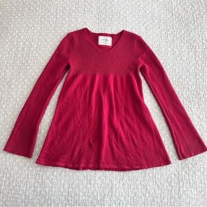Old Navy Y2K Fuchsia Pink Knit V-neck Babydoll Sweater Wool Angora Size M/L